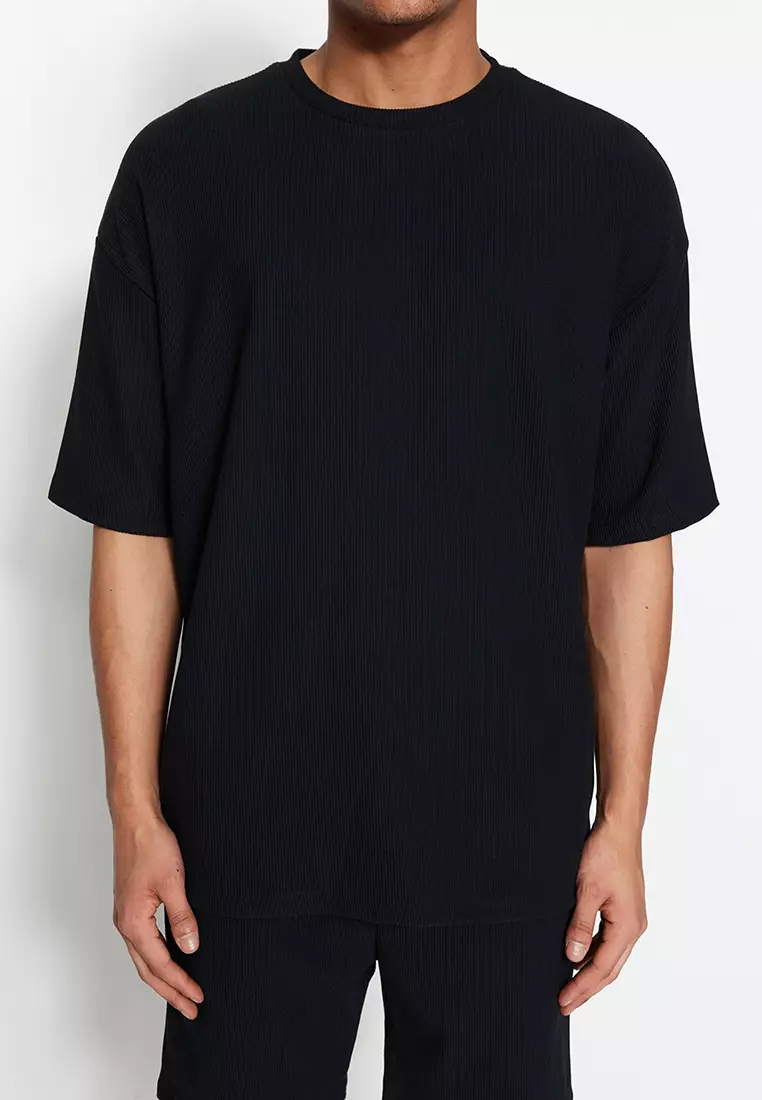 Crew Neck Textured T-Shirt