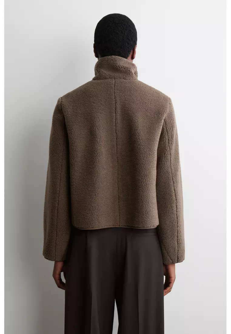 FUNNEL-NECK TEDDY JACKET
