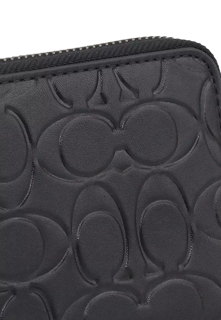 Accordion Wallet In Signature Leather in Black CE551