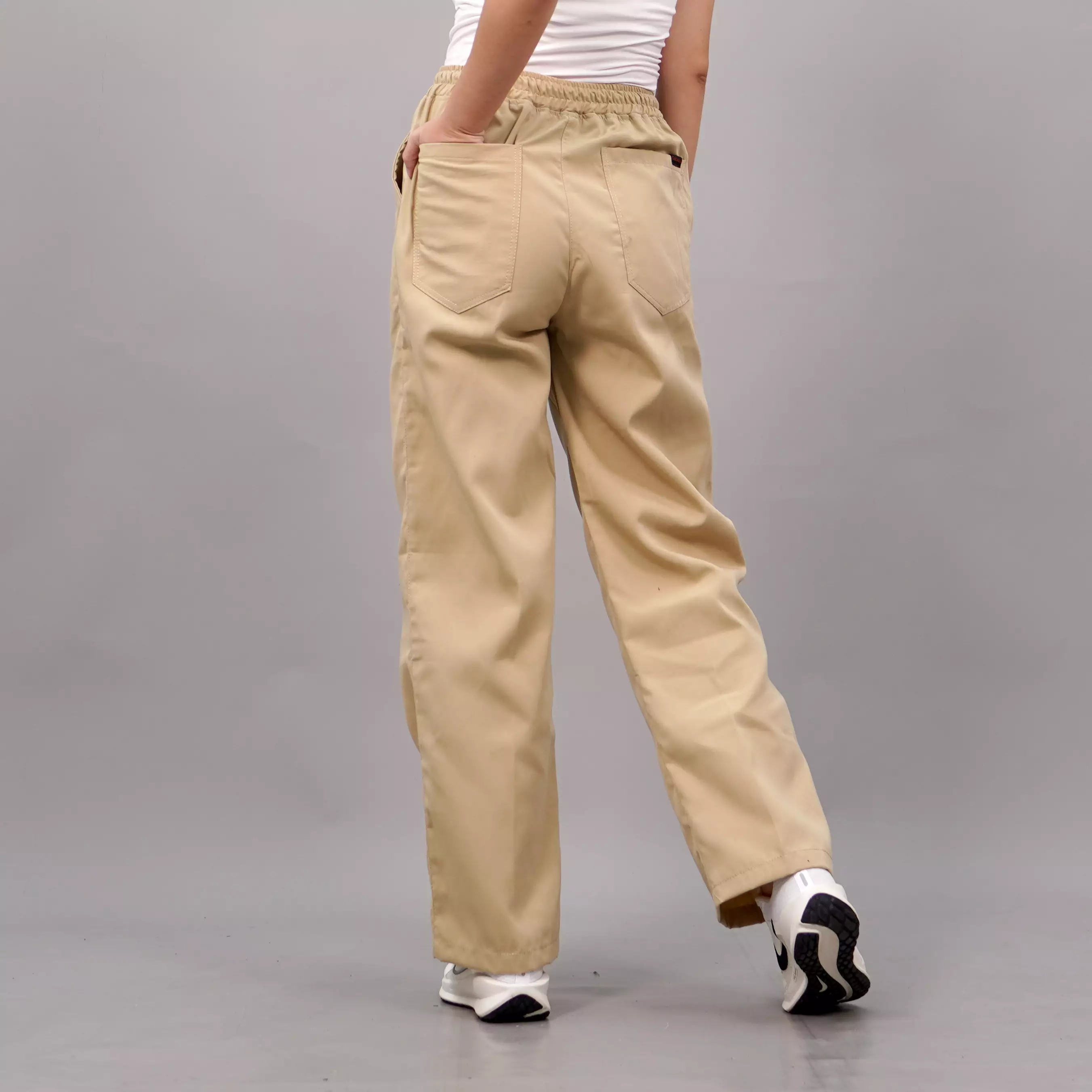 SAMY Celana Loose Pants Wanita Baggy Pants Wanita Celana Panjang Wanita - KREM