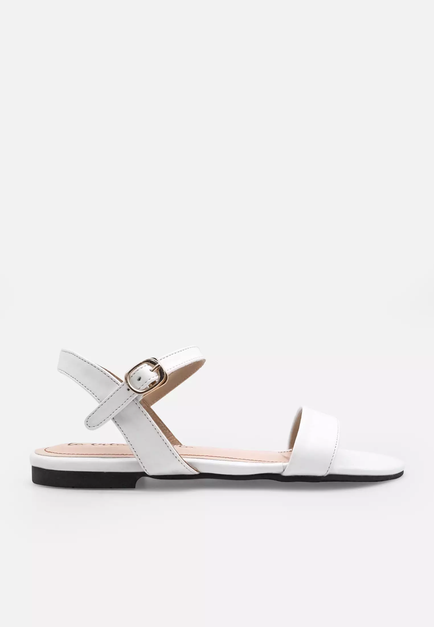 Lucy Ankle Strap Sandal Flat Wanita Vegan Leather
