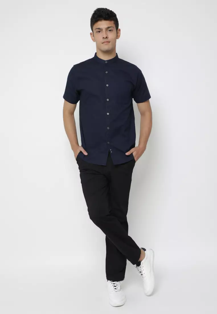 Kemeja Pria Ryusei Sht Men Massaye Navy