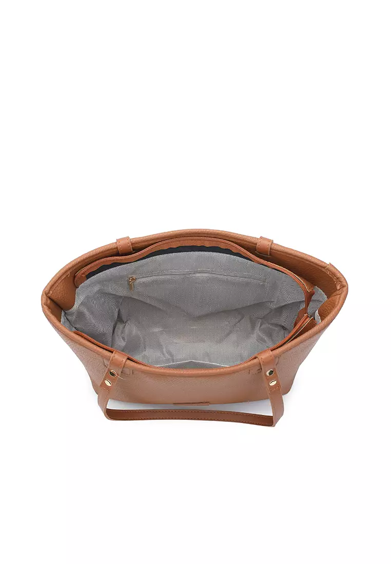 Women's Tote Bag / Shoulder Bag / Top Handle Bag - Brown
