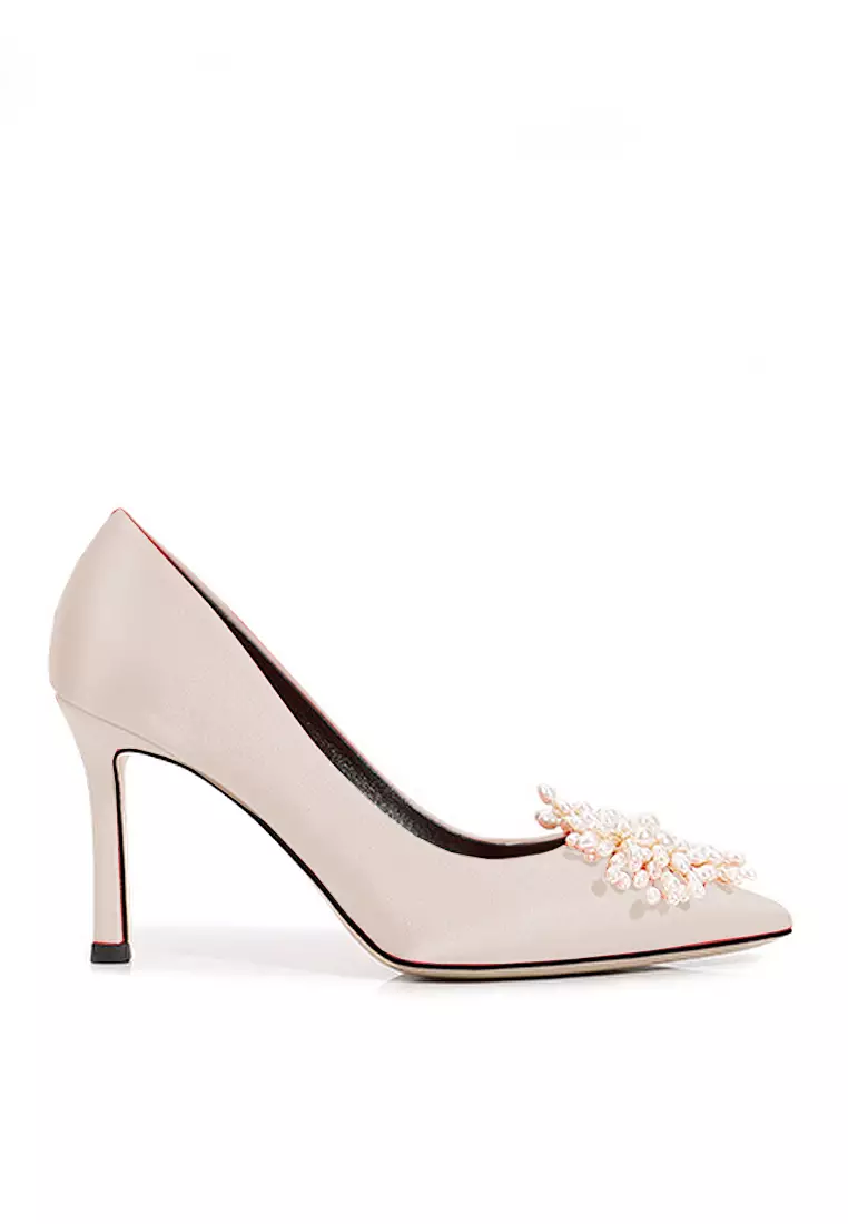 Discount on Twenty Eight Shoes  shoes - SKU: VANSA 8cm Pearl Buckle Evening and Bridal High Heel Shoes VSW-P1473.8