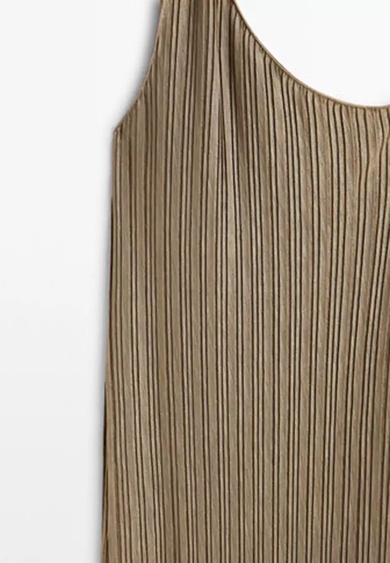 Asymmetric Pleated Midi Dress