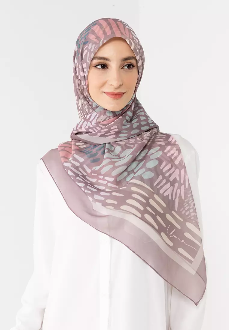 Mesoa Cotton Voile Printed Square Scarf