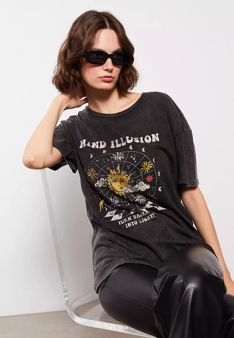 LC WAIKIKI Crew Neck Printed Short Sleeve Cotton Women's T-Shirt 2023 | Buy  LC WAIKIKI Online | ZALORA Hong Kong