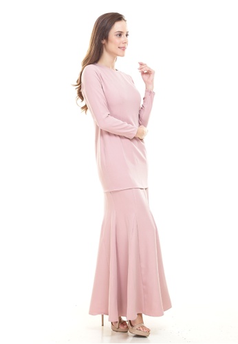Buy Rina Kurung in Soft Pink from Rina Nichie Basic in Pink at Zalora
