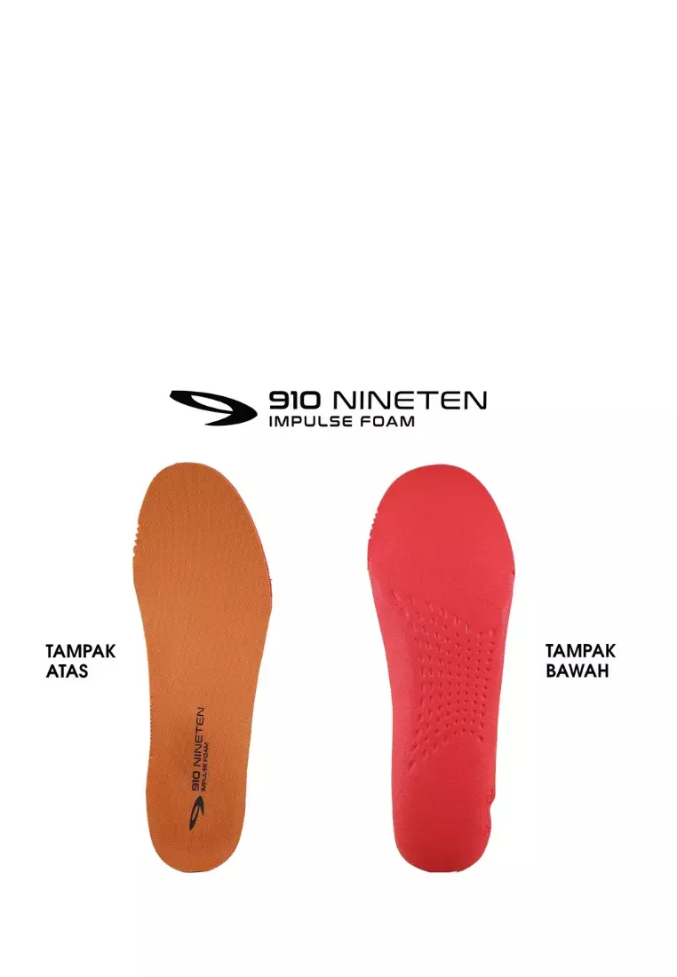 910 Nineten FUUTO REVENGE Sepatu Lari - Abu Tua/Merah/Salmon