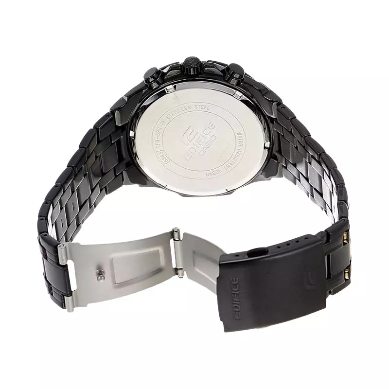 Jam Tangan Pria Casio Edifice EFR-539BK-1AVUDF Chronograph Men Black Dial Black Stainless Steel Band