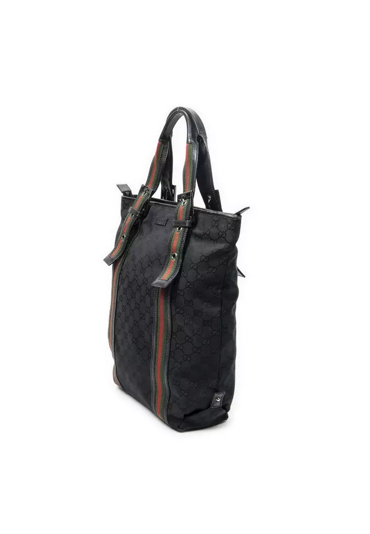 Pre-Loved Web Buckle Vertical Tote