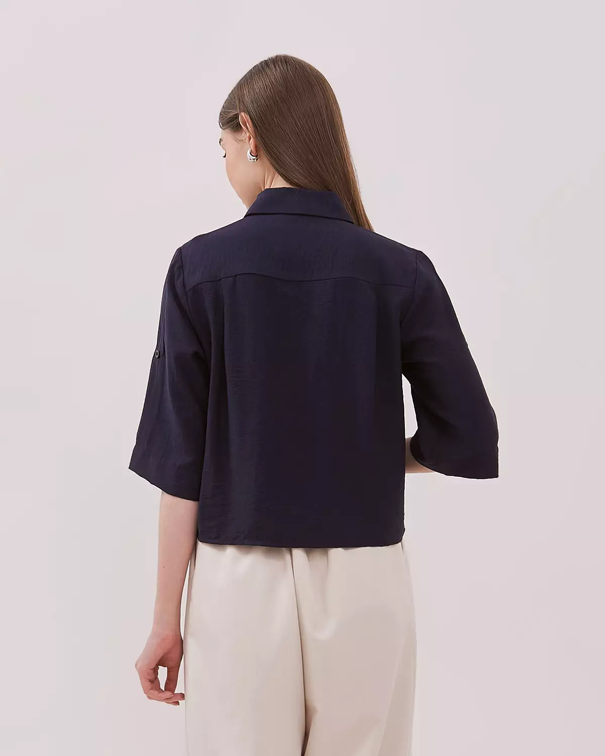 WOMEN'S BLUE BOXY SHIRT