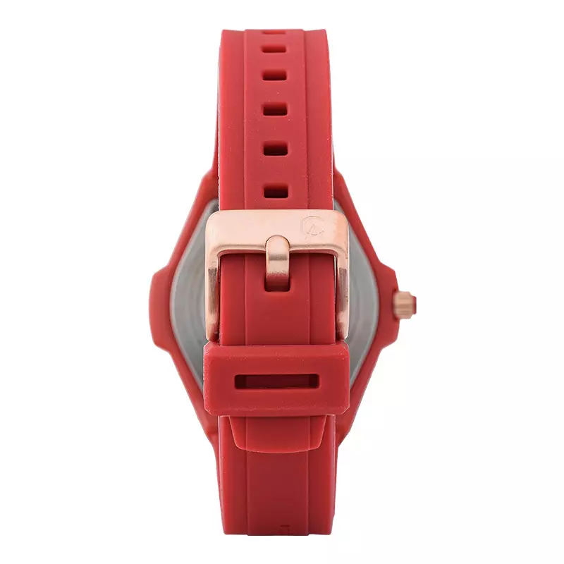 Jam Tangan Wanita Alexandre Christie AC 2A02 BF RRGRE Ladies Transparency Dial Red Rubber Strap