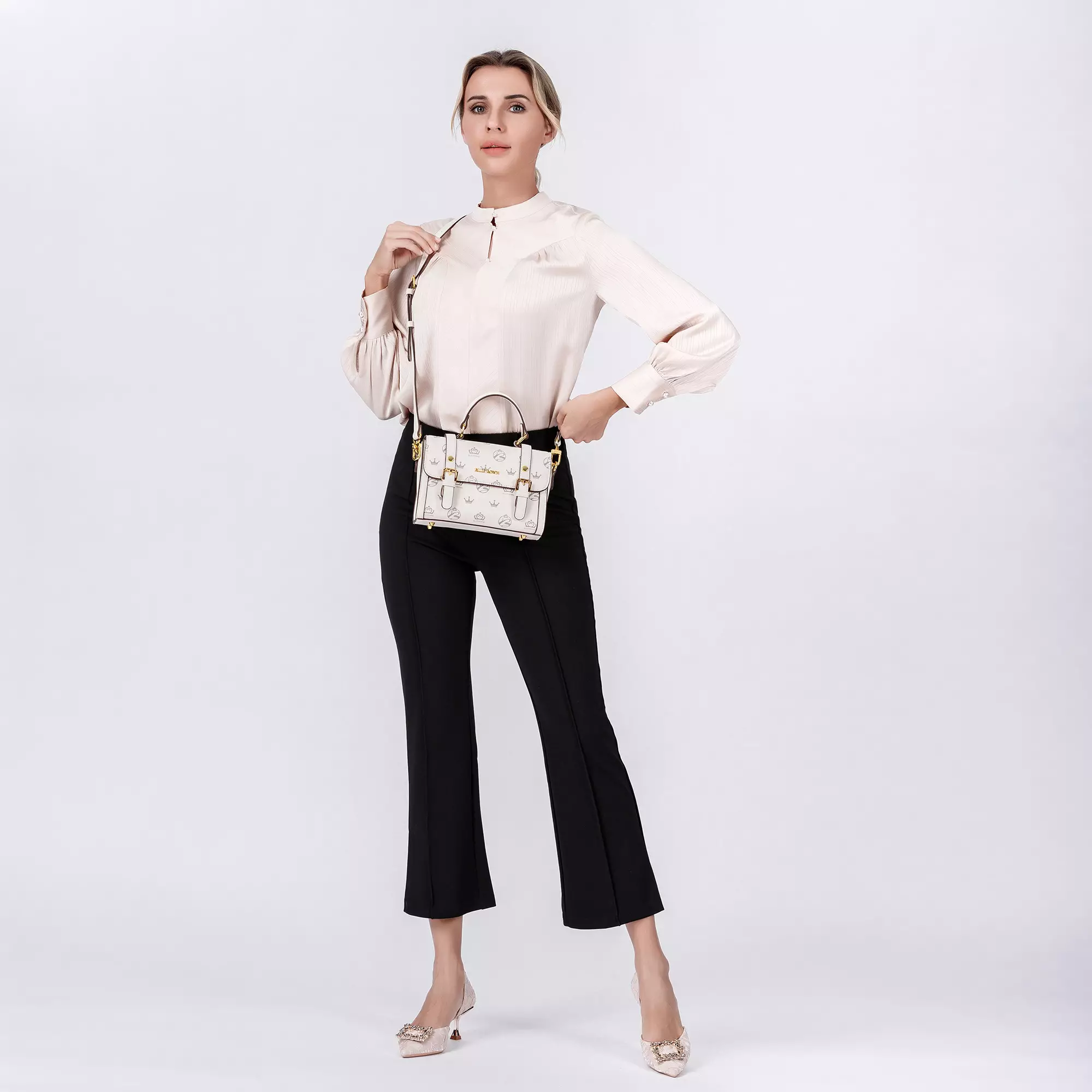 BLLE ROWN BR5016 Tas Selempang Wanita Shoulder HandBag-White