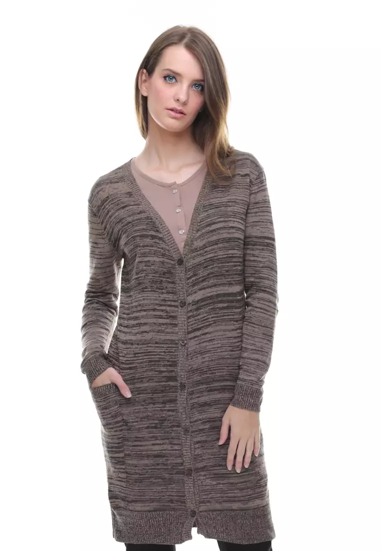 Sweater Wanita - Model Dress - Warna Corak - Coklat