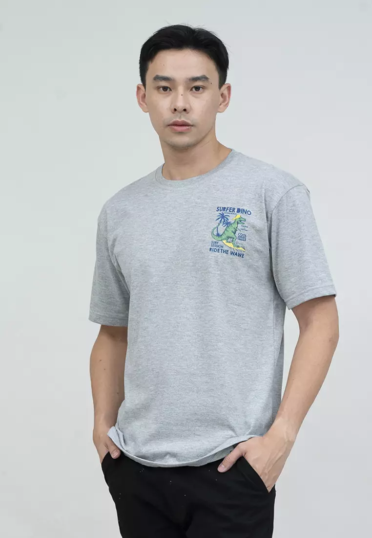 Kaos Abu t shirt polos houseofcuff motif Surver Dino READY HINGGA 4XL