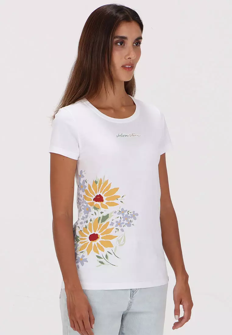 GST FLOWER SHOWER SHORT SLEEVE TEE WHT