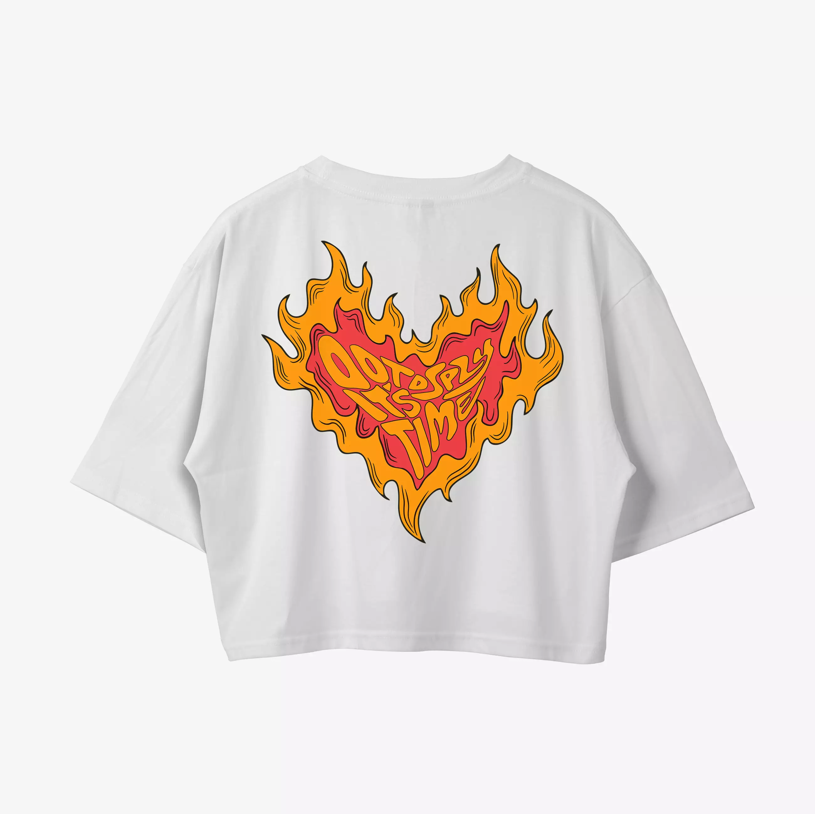 OOTDSUPPLY Croptee On Fire Colorfull | Croptee Oversize Wanita CT023