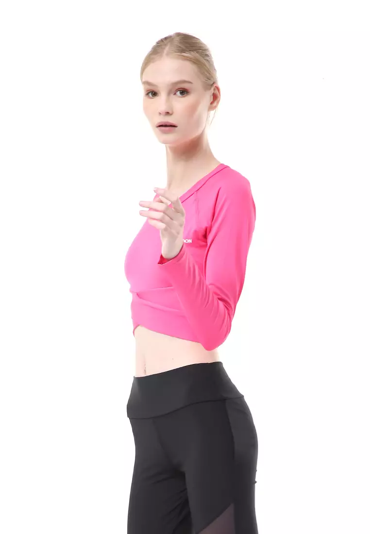 Felisa Baju Senam Aerobik Atasan Wanita Long Sleeve Premium Quality - Pink