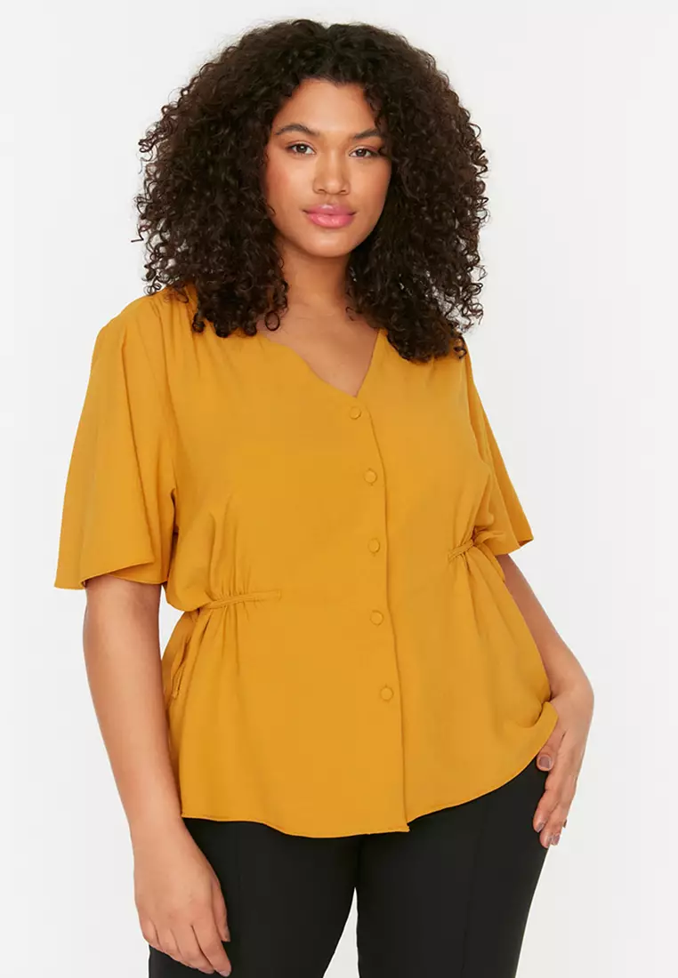 Mustard coloured blouse sale