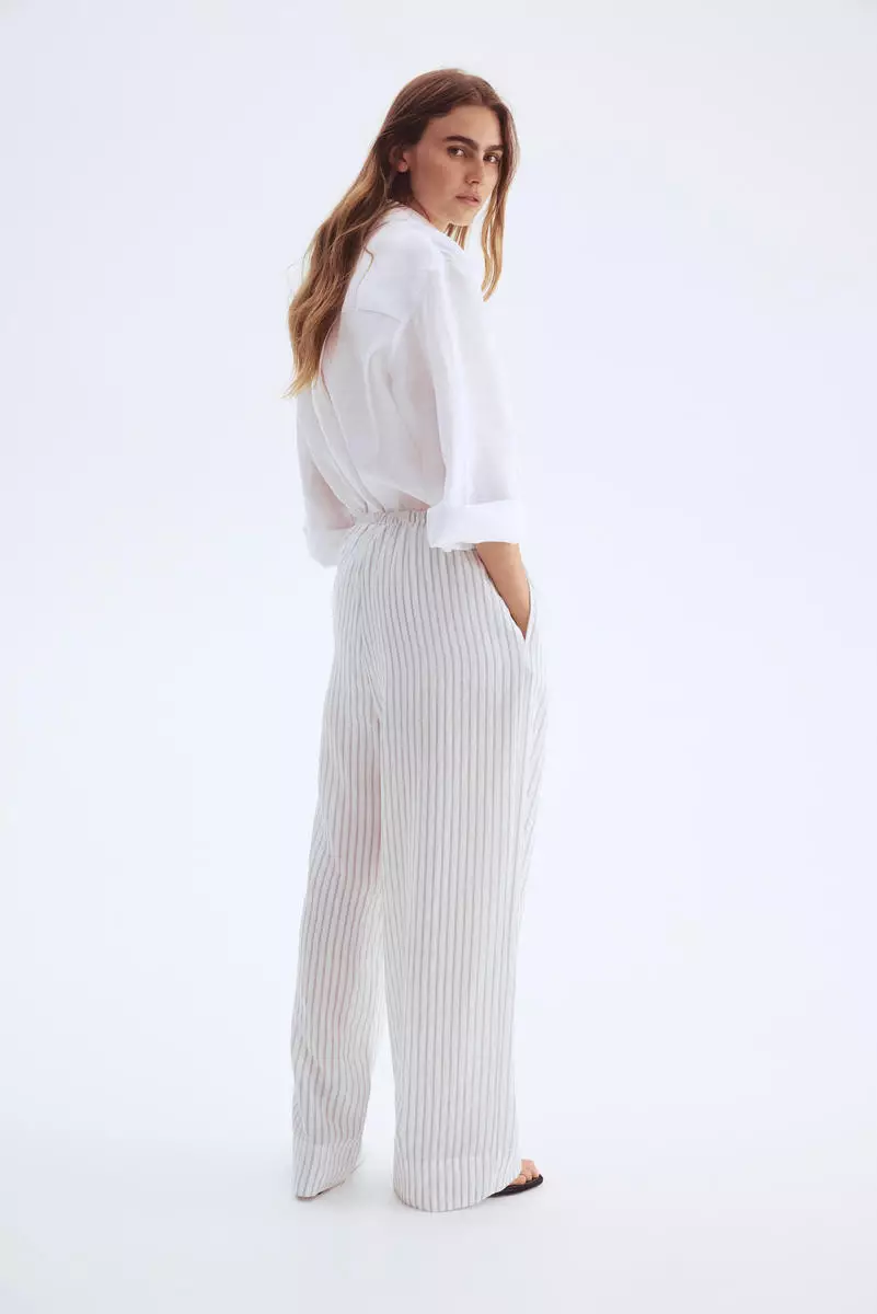 Wide drawstring trousers