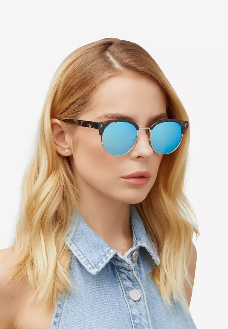 HAWKERS POLARIZED Blue NEW CLASSIC ROUNDED Sunglasses for Men and Women, Unisex. UV400 Protection. Official Product designed in Spain
