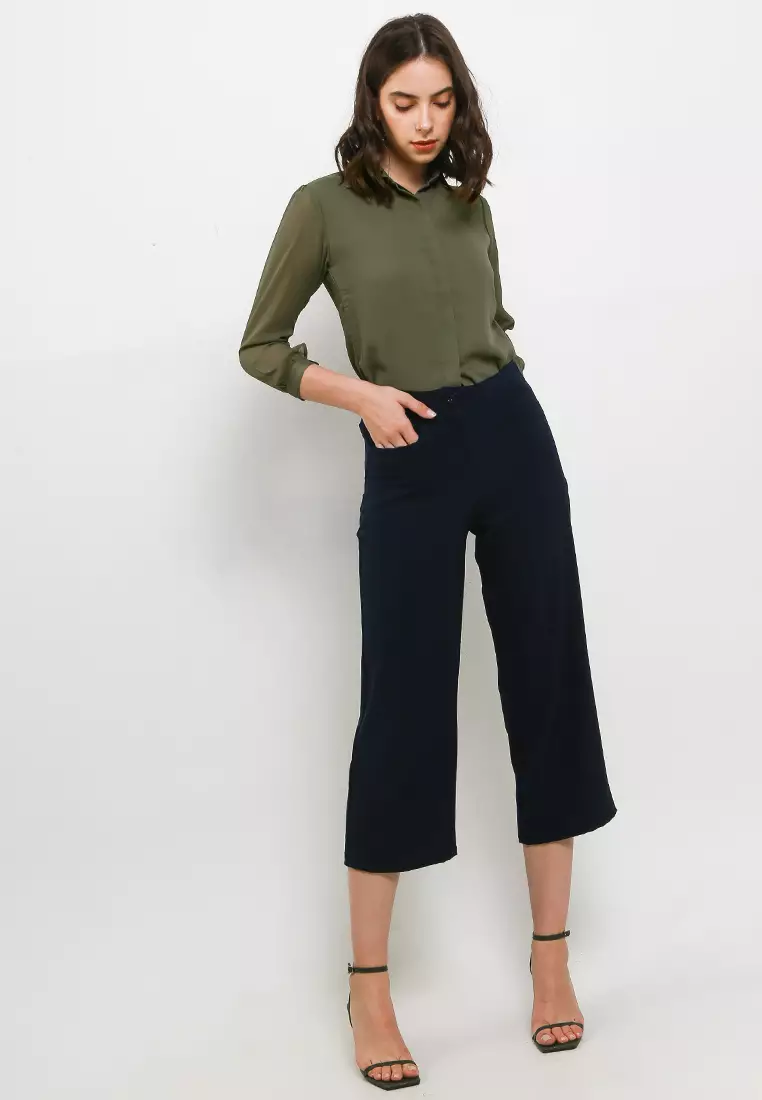 Chanira Peggy Blouse-Military Green