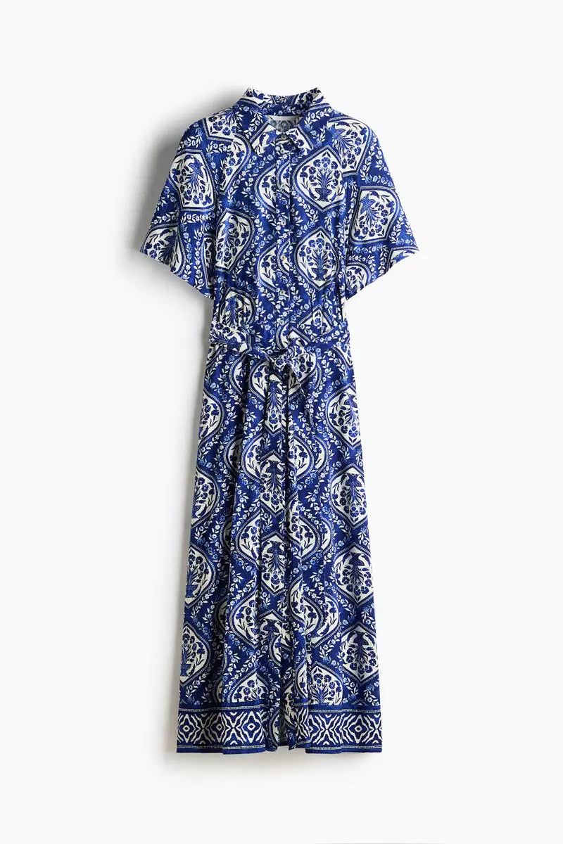 Tie-belt shirt dress