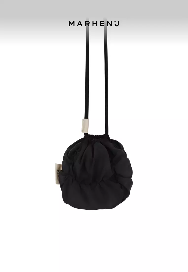 POPCORN BALL Nylon Crossbody Bag Black