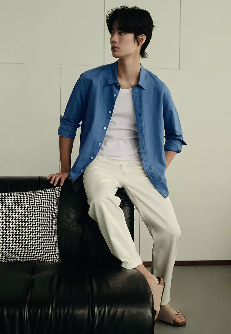 (Online Exclusive) Korea Collection Long Sleeve Cotton Shirt