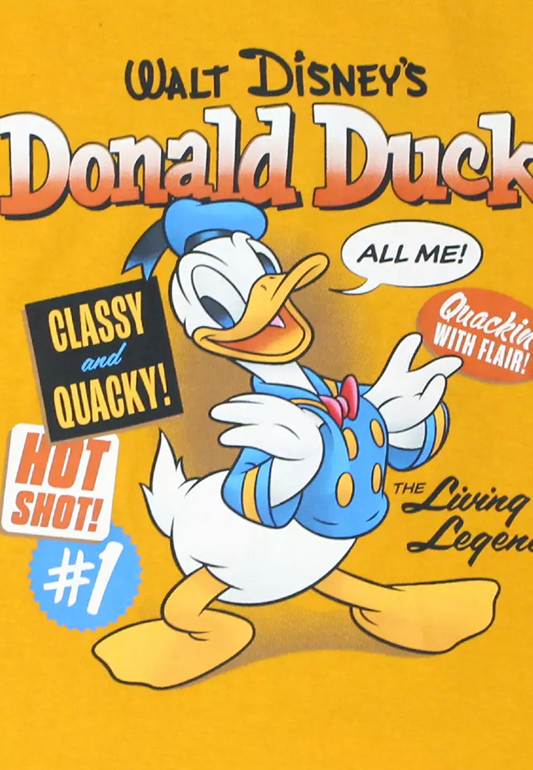 Tshirt Basic/ Kaos Mustard/ Printing 90th Donald Duck