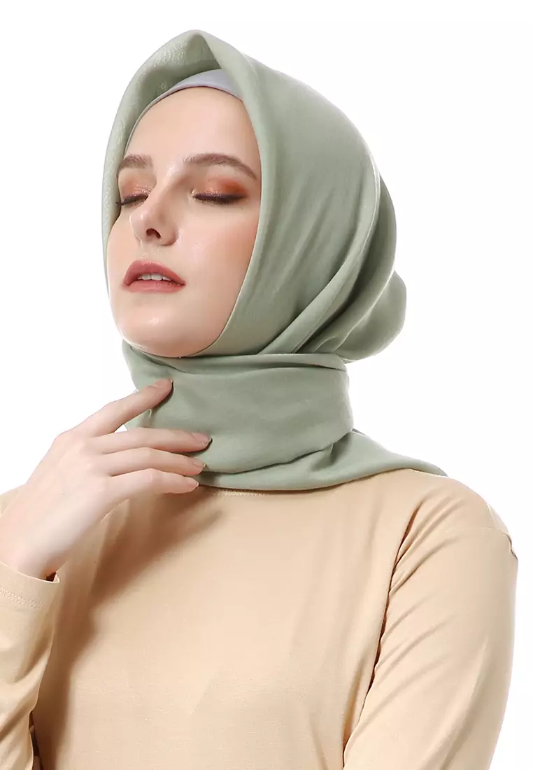 Vierra Jilbab Segiempat Paris Polos Premium Best Style - Moss