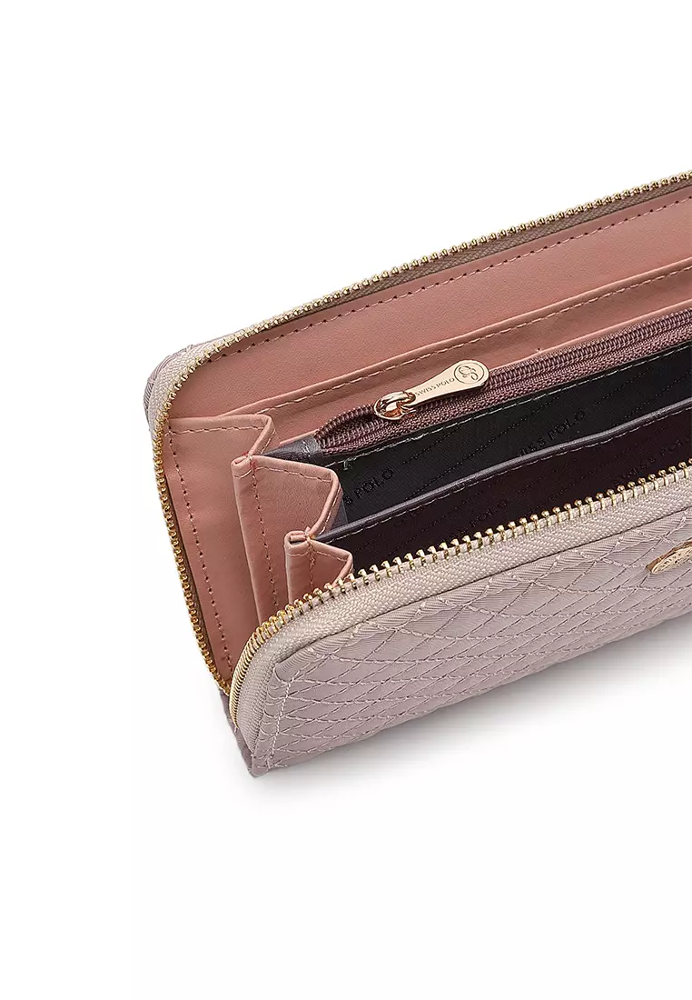 Quilted Long Purse / Wallet - Pink