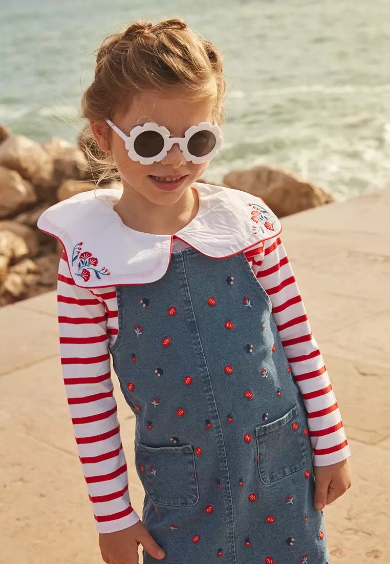 Wide Collar Sailor Striped Pullover