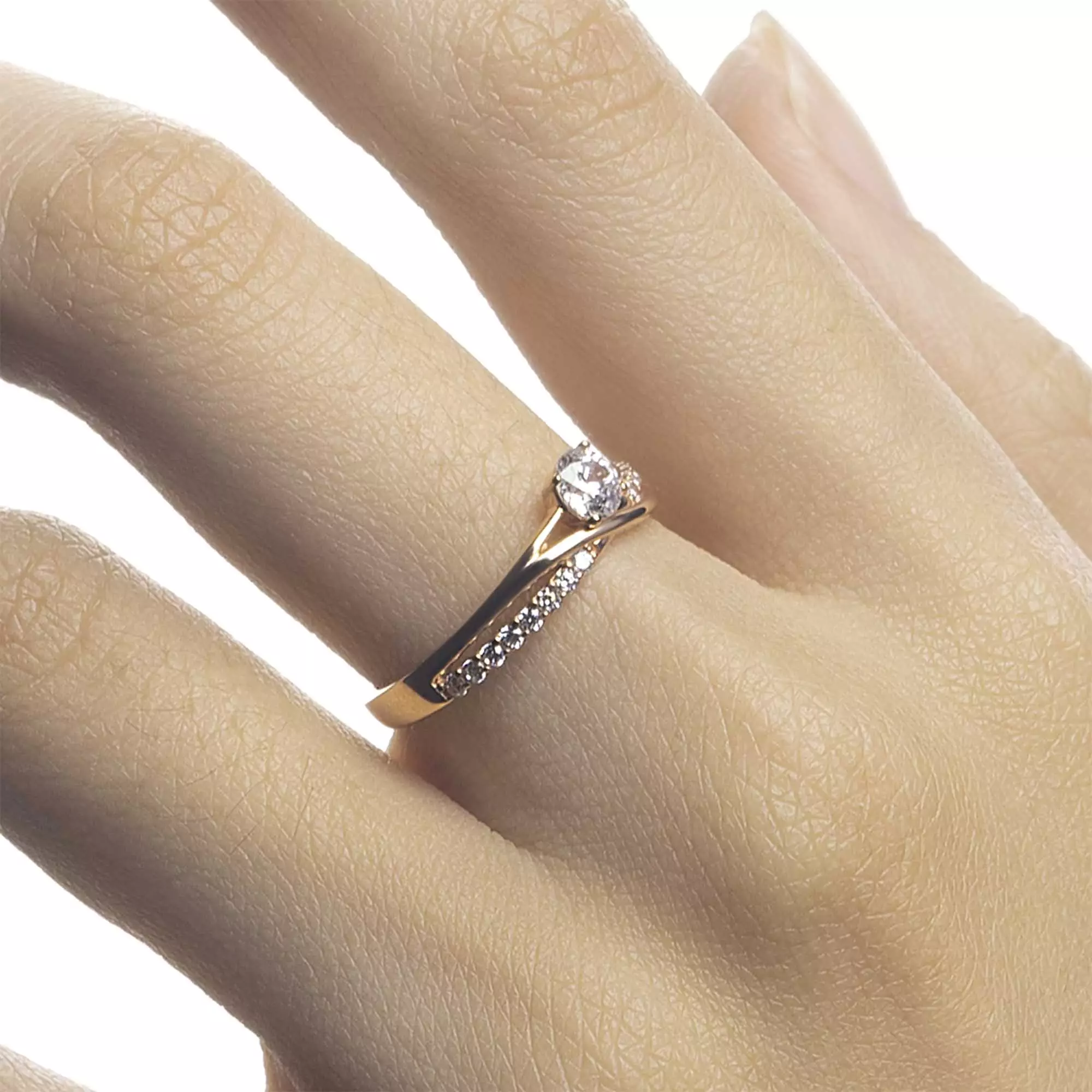 Cincin Emas 7k - Cecilia Gold Ring - Eternal Collection - Juene Jewelry