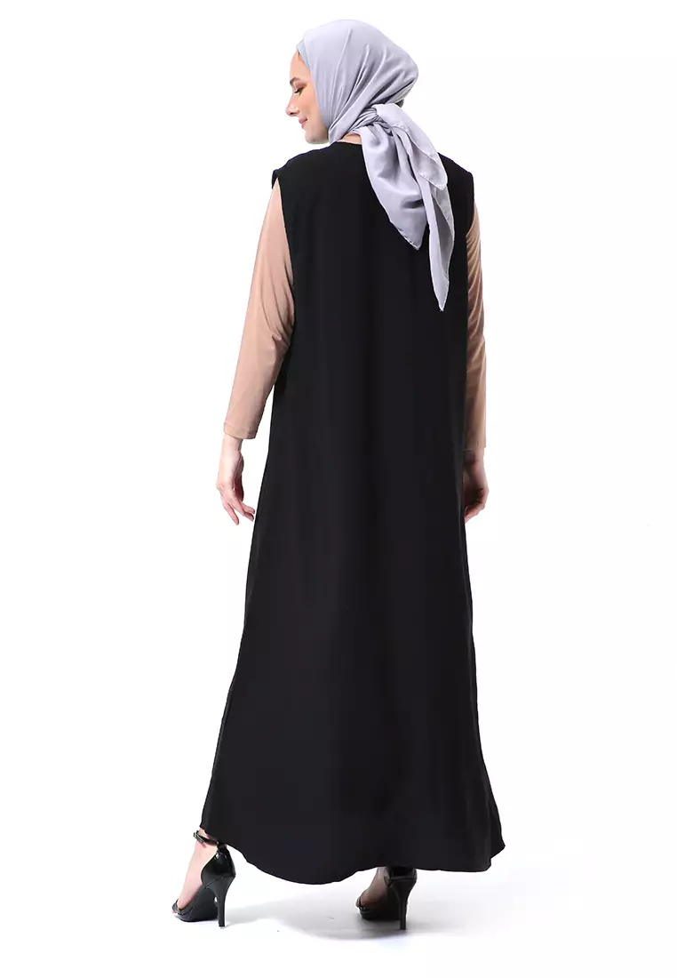 Callista Basic Sleeveless Abaya Busui Friendly Premium High Quality - Black