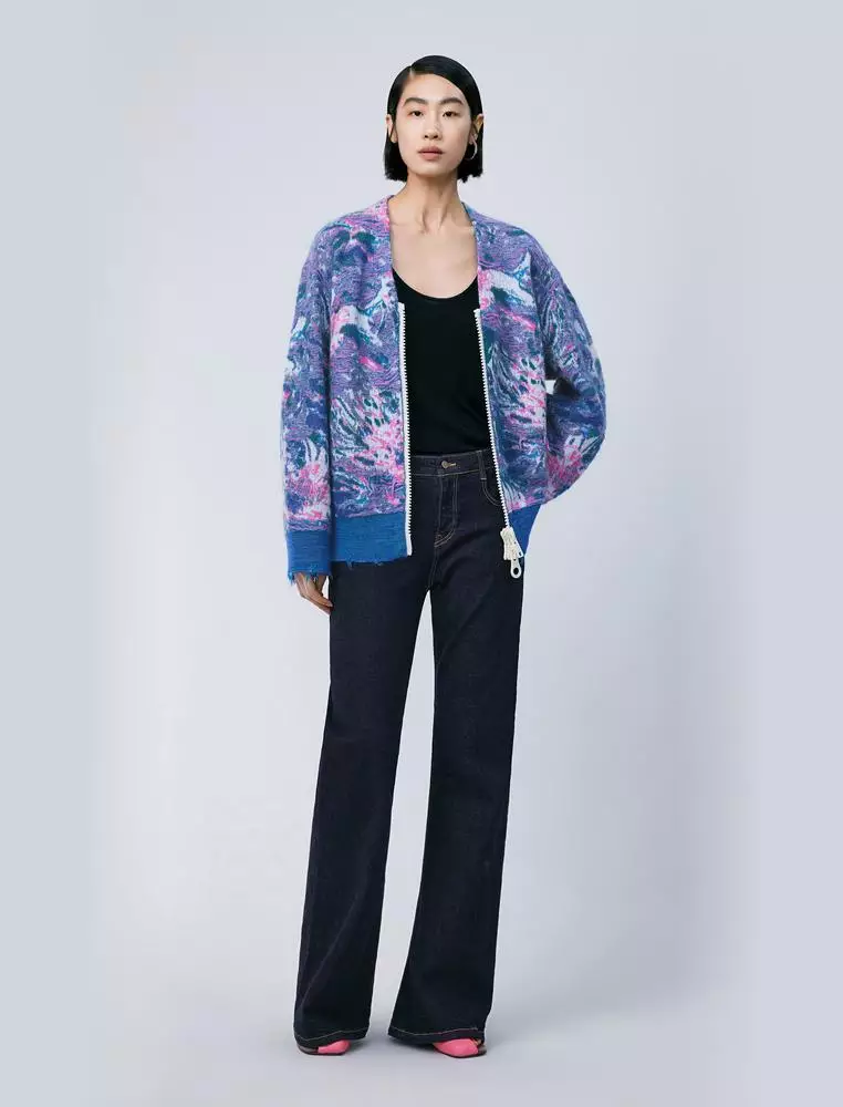 V-Neck Midi Cardigan Sweater