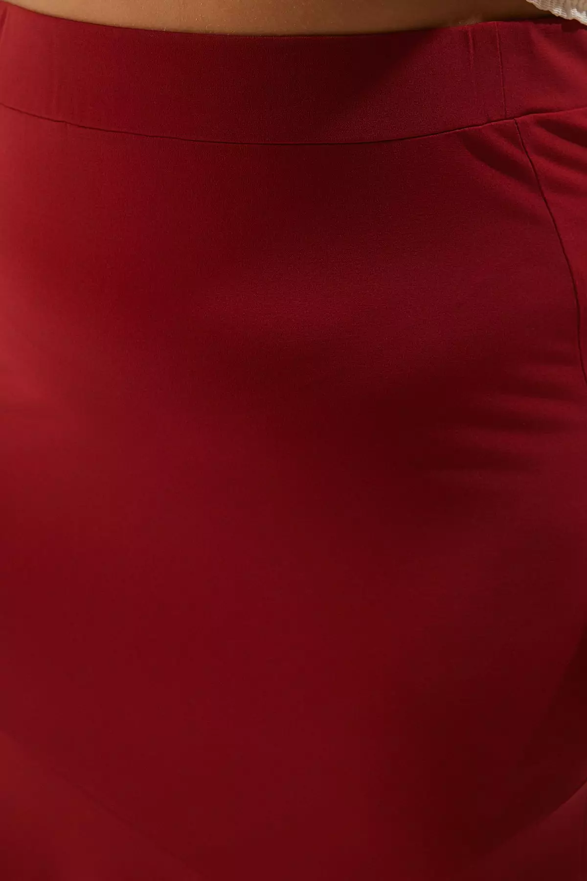 Elastic Waist Knitted Plus Size Skirt