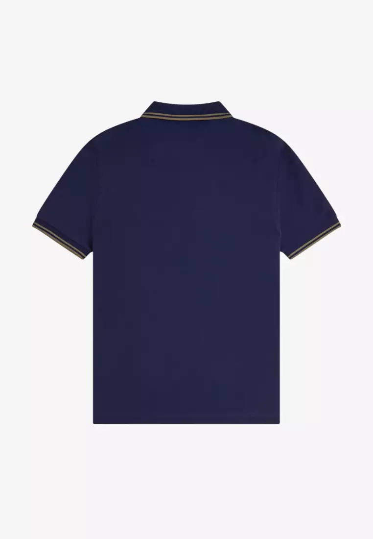 Fred Perry M3600 Twin Tipped Fred Perry Shirt (French Navy / Olive Mint / Olive Mint)