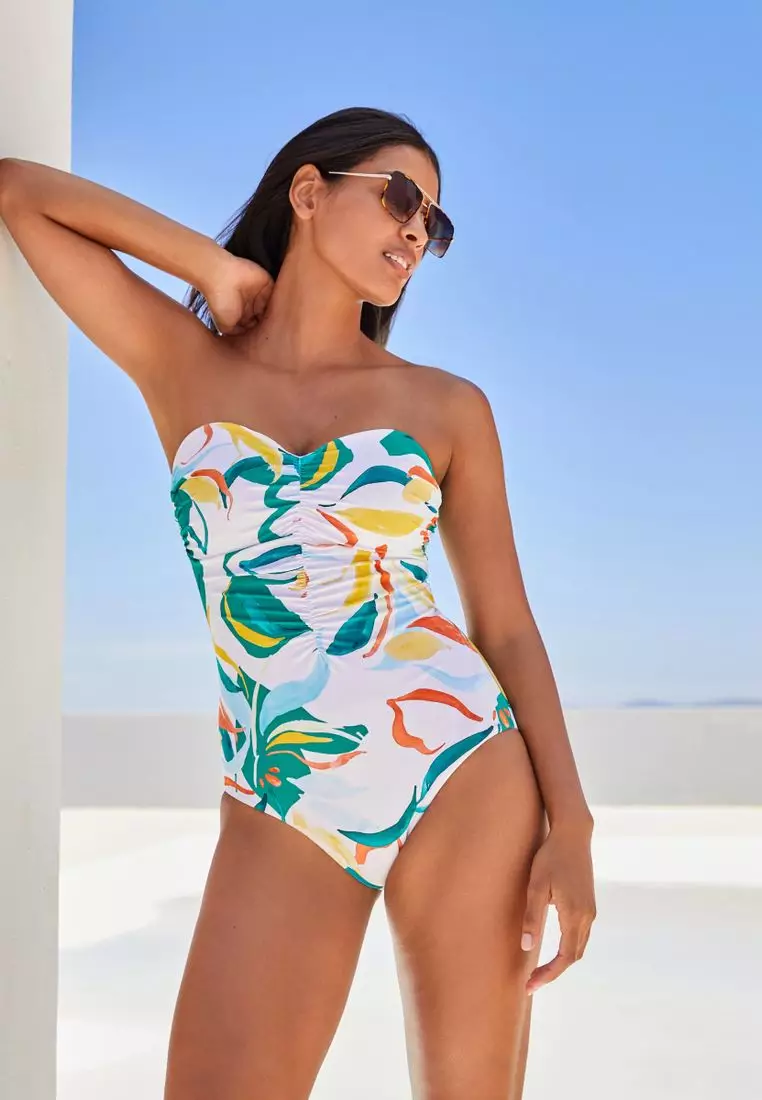 Buy NEXT Tummy Control Ruched Bandeau Swimsuit Online