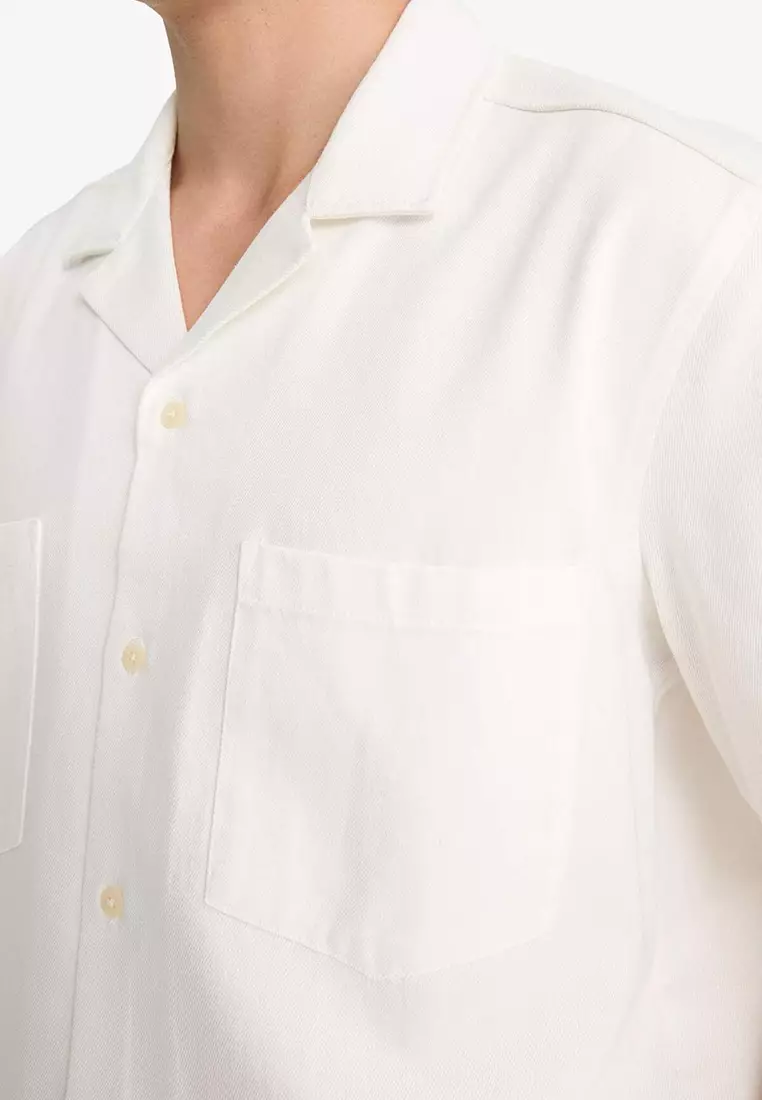 100% Cotton Relax Fit Cotton Short Sleeve Shirt E1386Ax25Sm