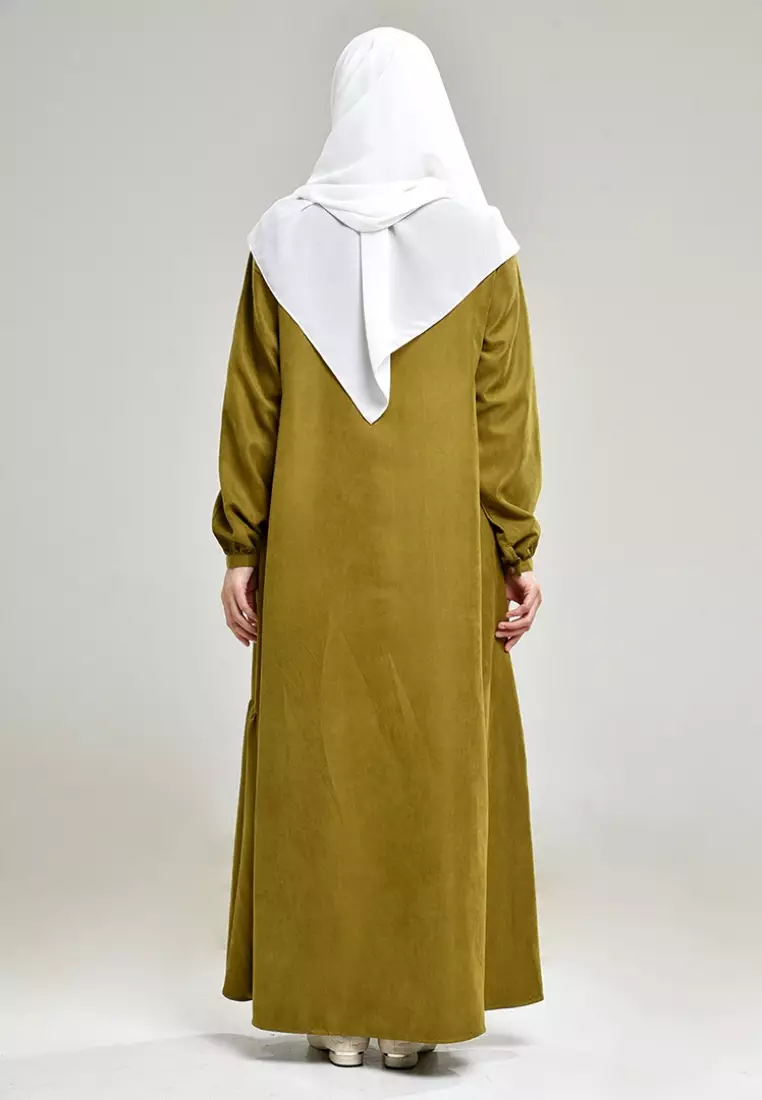 Rabbani - Gamis Dress Muslim Wanita Dreslim Hadid Exclusive Olive