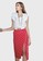 iROO multi Striped Straight Midi-Skirt With Vent A7E0BAAF6A0A94GS_1