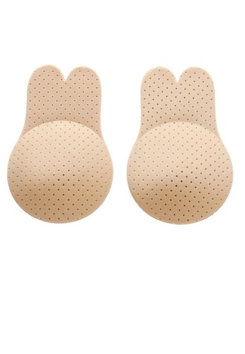 Love Knot beige Perforated Adhesive Reusable Breast Lift Up Stick On Invisible Bra Nubra (Beige） 85056USCC3FEFEGS_1