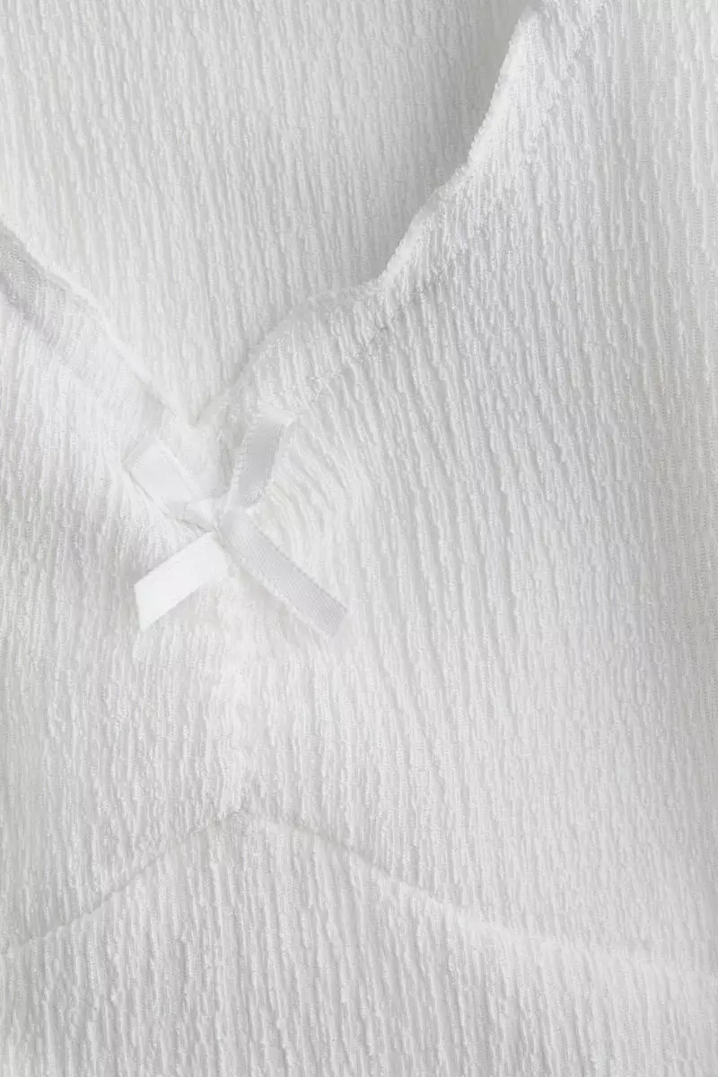 Crinkled jersey vest top