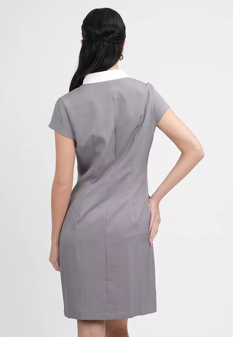 Nina Double-Breasted Collared Sheath Dress
