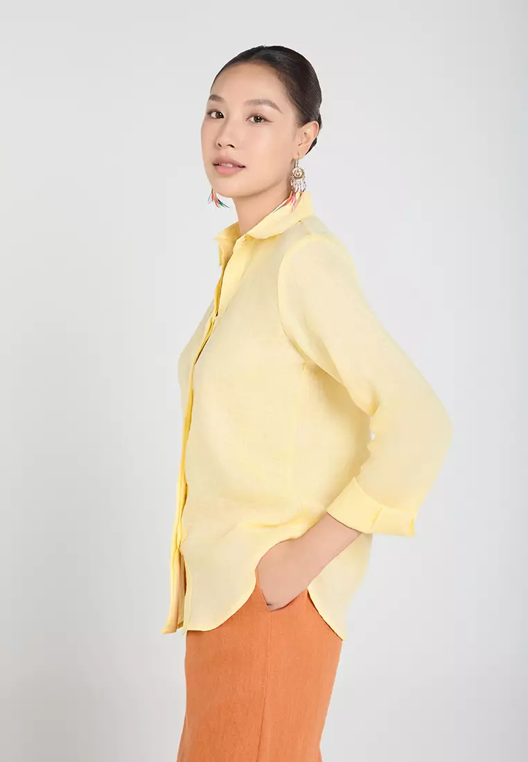 Basic Long-Sleeve Linen Shirt