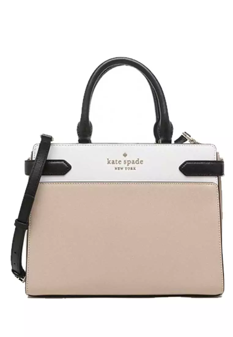 Kate Spade Staci 15 inch Laptop Tote Triple Compartment Leather Colorblock Red