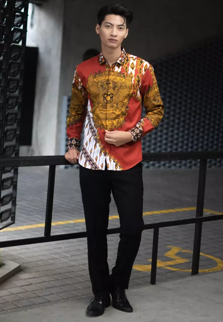 Jual MENSBATIK Mensbatik GARUDA MEGHA Kemeja Batik Slimfit Pria Lengan ...
