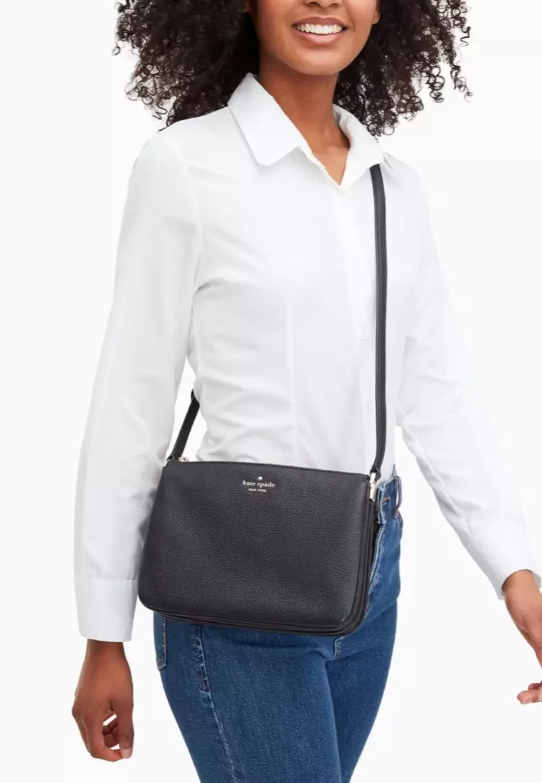 Leila Triple Gusset Crossbody Black